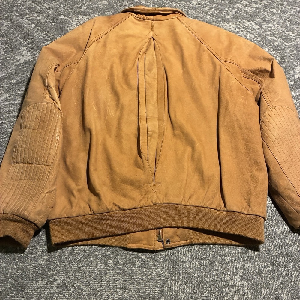 Marlboro Adventure Team Brown Leather Jacket Map Lined Men's L rare - Picture 13 of 13